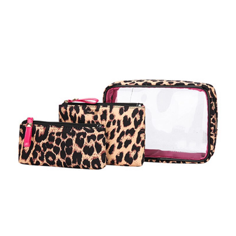 Women Bag Letter Pvc Cosmetic Bag Three-Piece Outdoor Travel Waterproof Wash Bag Transparent Bag
