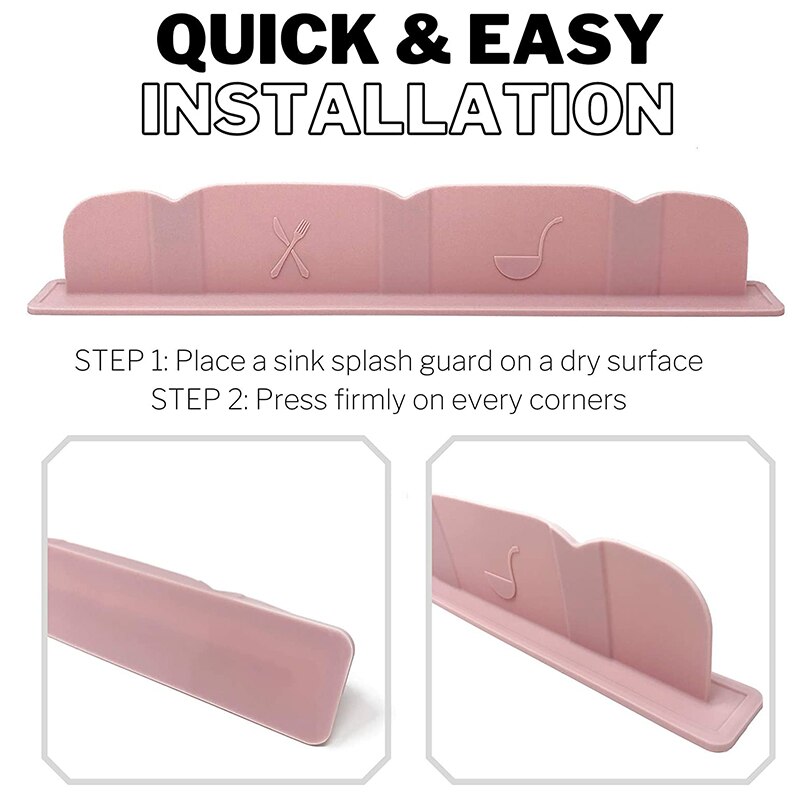 Silicone Sink Water Splash Guard for Kitchen & Bathroom - Easy to Clean & Install Kitchen Gadget - Modern