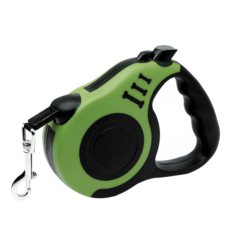 Laisse rétractable pour chien et chat, en Nylon, Durable, 3M/5M, automatique, pour petits et moyens animaux de compagnie: Green / 3M
