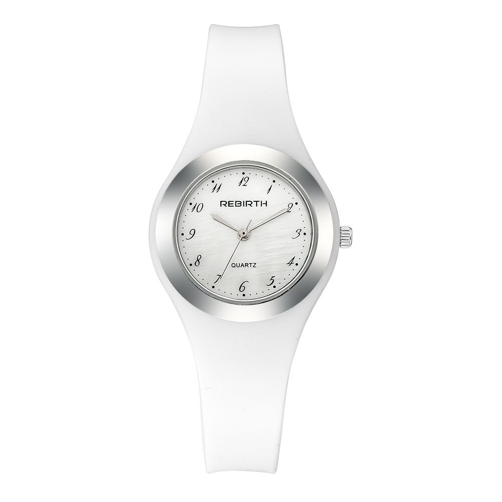 Reborn-montre-bracelet à Quartz pour femmes, bracelet en Silicone, de supérieure, montre pour femme: WHITE