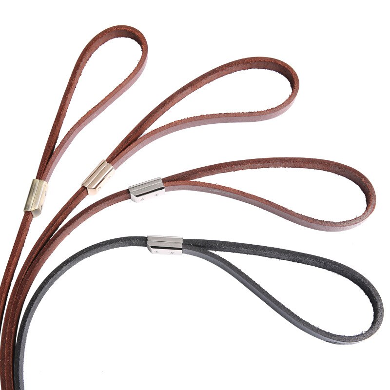 Læder pitbull hundesnor holdbar stor hund i snor med bjergbestigningsspænde udendørs kæledyrssnore til mellemstore hunde