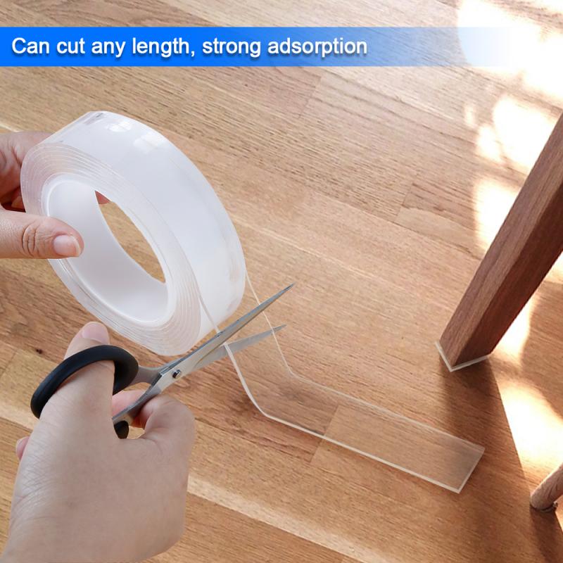 1/2/3/5m Reusable Double Side Adhesive Nano Traceless Double-sided Tape Removable Sticker Adhesive Scotch Loop Glue Gadget