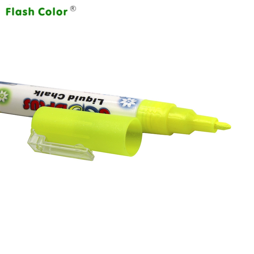 Flashcolor 8 väriä korostuskynä 3mm nestemäinen liitu fluoresoiva neon tussi led lasitaulu taide tussit kynät toimistotarvikkeet
