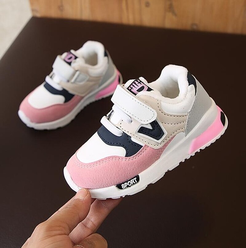 Herfst Winter Kinderen Schoenen Baby Jongens Meisjes Kinderen Ongedwongen Warme Sneakers Ademend Soft Running Sport Schoenen Maat 21-30: Pink / 25