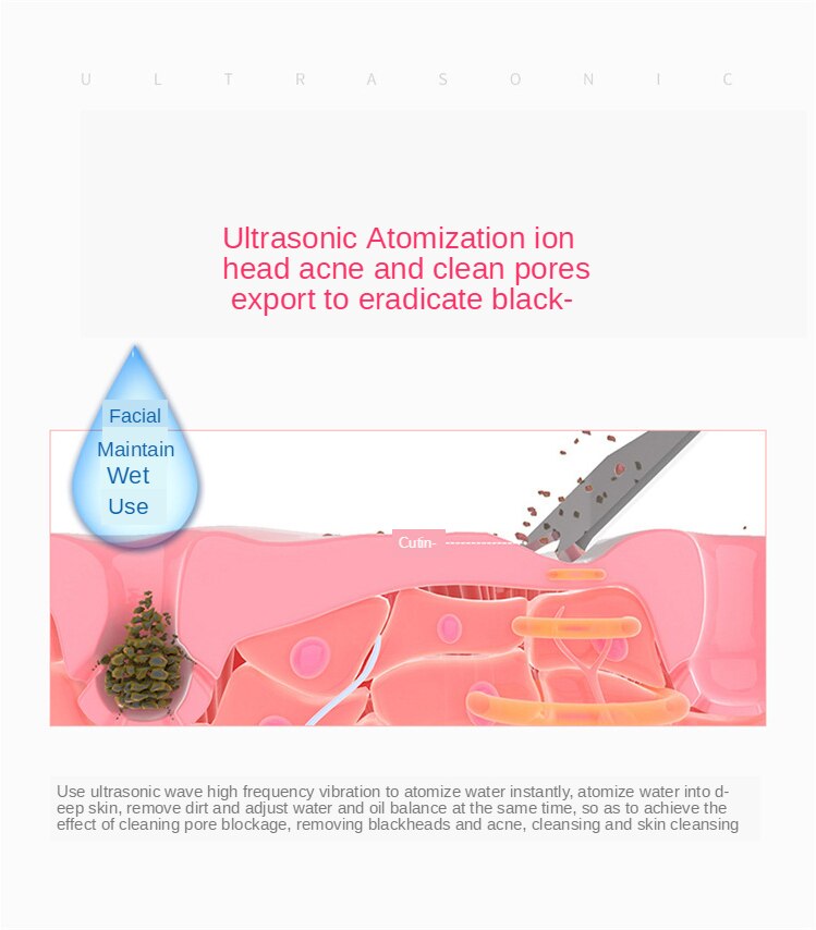 CHASALL Ultrasonic Face Skin Scrubber Facial Cleaner dead skin blackhead remove tool most popular product