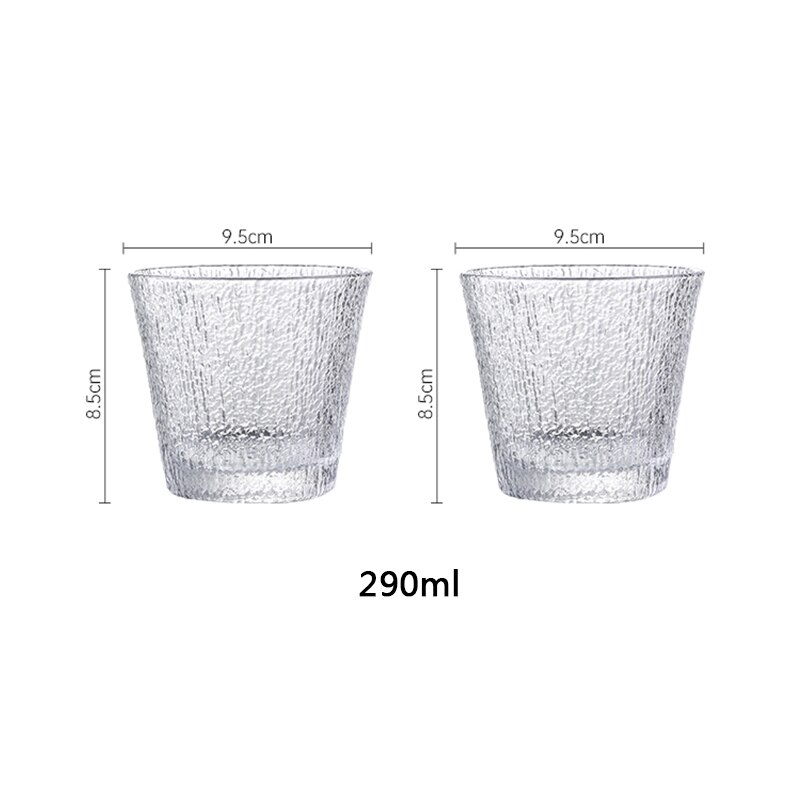 Tirador de Brandy de cristal de nieve estilo jpanés hecho a mano, martillo de tiro de whisky, rayas verticales, vaso de vino, cuenco de Sake, 2 piezas: Hammer