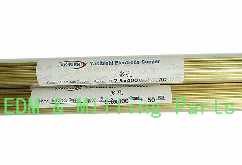 50PCS CNC EDM Drilling Electrodes Multi-Channel Brass Tube Ø1.60-Ø2.90X400mm For EDM Puncher Mill Part