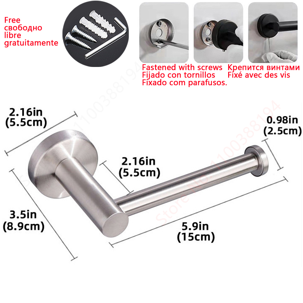 Adhesive Hanging Paper Roll Towel Holder Bathroom Toilet Storage Stand Kitchen Organizer Napkin Rack Stainless Steel Wall Mount