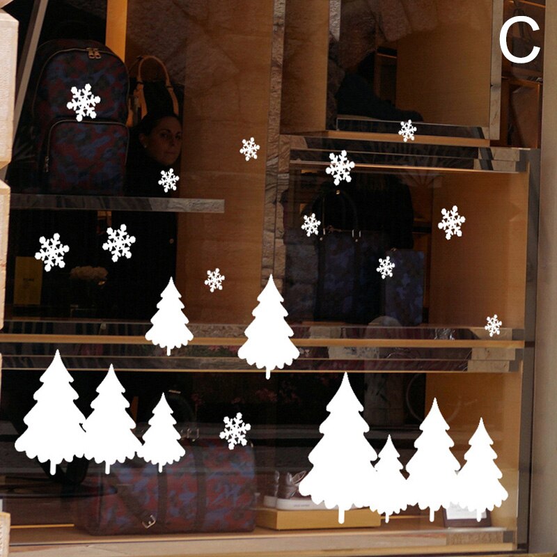 Moon Snow stickers Christmas decorations window glass stickers static window removable windows doors wall stickers Decals