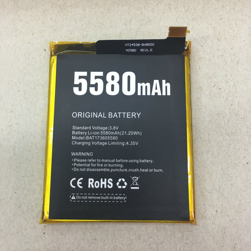 Batteria Originale per Doogee S60 e S60 lite Batterie di Ricambio Ricaricabile Li-polimero Bateria 5580mAh Testato + di Riparazione strumenti