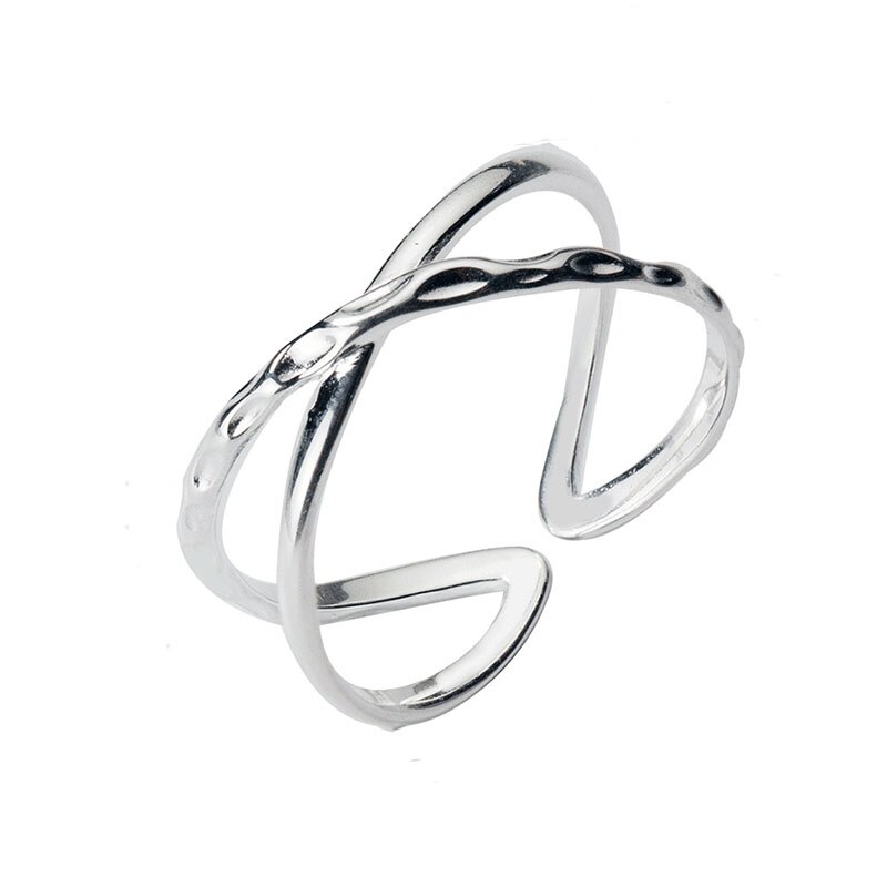 INZATT Plata de Ley 925 auténtica anillo ajustable de Cruz para las mujeres de de joyería fina minimalista accesorios lindos: Default Title