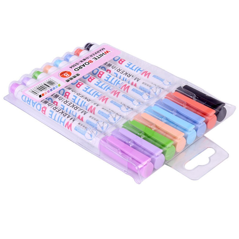 8PCS/Set Erasable Marker Pens Whiteboard Pens Writting and Drawing Pens for Whiteboard School Office