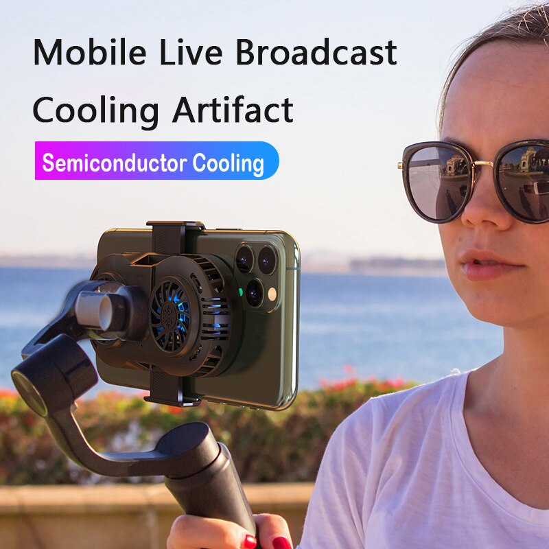 Ventilador doble para teléfono móvil, soporte para teléfono móvil, disipador de calor, controlador de refrigeración