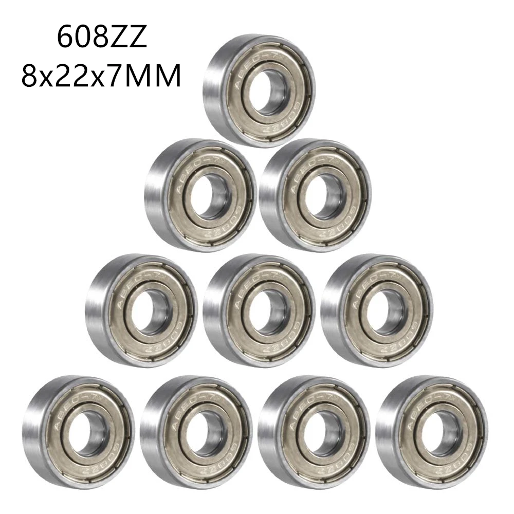 10 stuks 608 ZZ 608RS kogellagers 608ZZ metalen dubbel afgeschermde miniatuur diepe groef skateboard kogellagers 8 mm x 22 mm x 7 mm