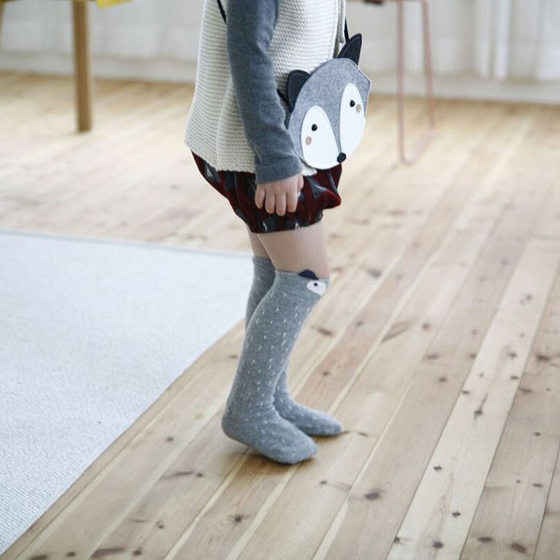 Fox Socks Calcetines de animales de bebé para niños, hasta la rodilla lindo bebé niña calcetines largos calentadores de piernas niño Kawaii largo bebé niños niña calcetín alto de rodilla