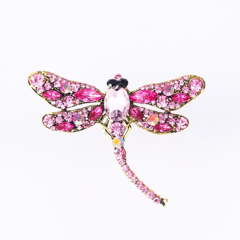 6 stück baiduqiandu Vintage Libelle Broschen für Frauen Große Insekten Kleid Mantel Pins Zubehör Nette Schmuck: Pink x 6