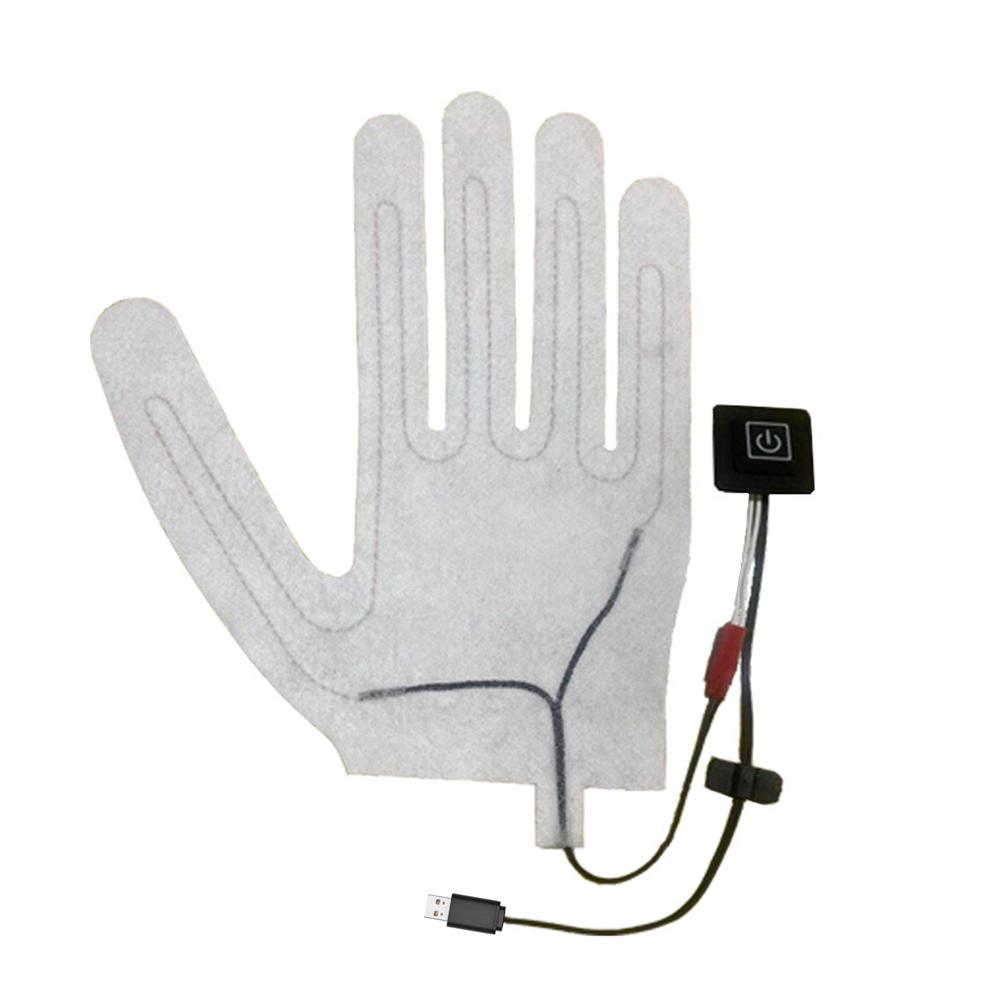 1Pc Winter Usb Elektrische Thermische Vijf Vinger Handschoenen Verwarming Pads Warmer Carbon Fiber Pads Verwarming Vel Met Verstelbare 3 gears
