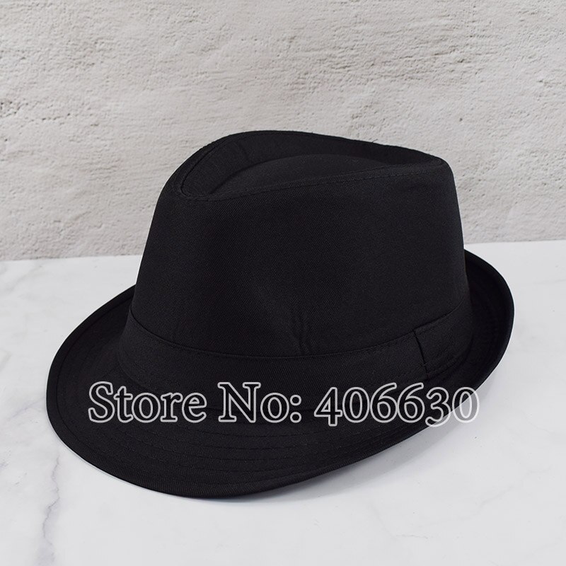 Black Fedora Hats For Men Chapeu Masculino Panama White Trilby Jazz Caps Gangster Hats MEDB003: black