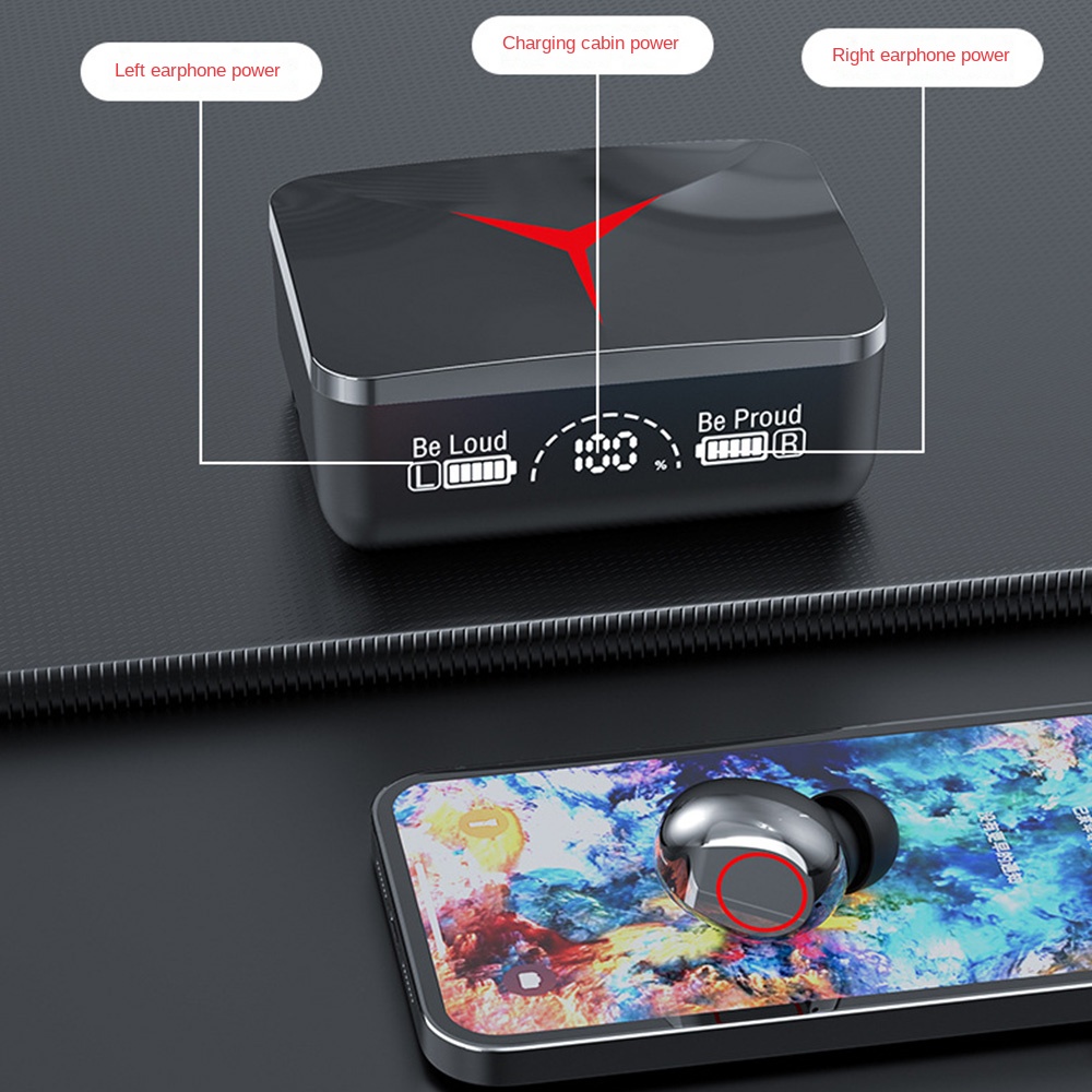 TWS M90pro auricolare da gioco compatibile con Bluetooth senza fili cuffie sportive 5.3 con microfono scatola di ricarica auricolari musicali Stereo