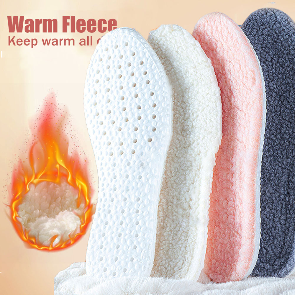 Women High Density Fluff Warm Soft Sport Insoles Female Men High Elasticity Good Shock Absorption Breathable Mesh Shoes Insert