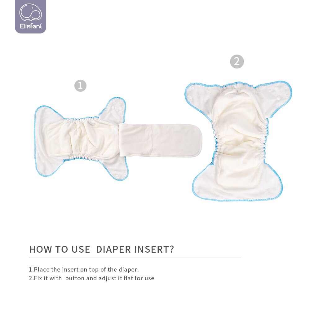 Elinfant Super Soft Baby Hybird A12 Cloth Diaper Waterproof Washable Adjustable Double Strength Suction Fit All 3kg~15kg Baby