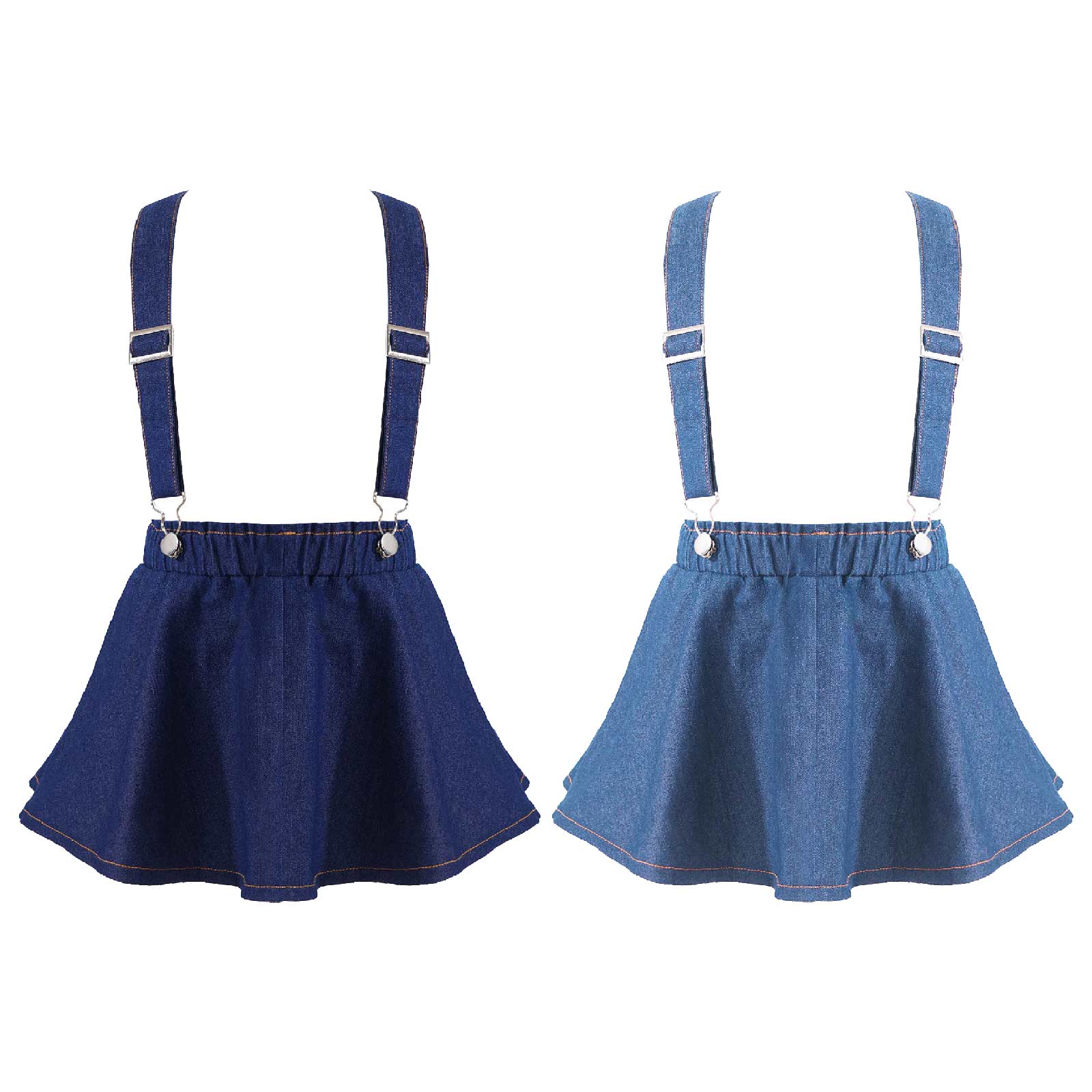 Big Girl Denim Suspender Skirt Basic Adjustable Crisscross Back Cotton Overall Skirts Teenage Summer Clothes 6 8 10 12 14 16 Yrs
