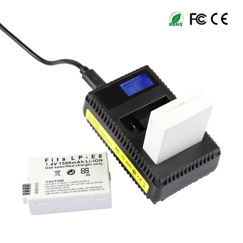 LP-E8 LP E8 Battery 1500mah For Canon EOS Rebel T3i T2i T4i T5i 600D 550D 650D 700D Kiss X5 X4 X6 X7 Batterie lp e8 Charger 8.4V