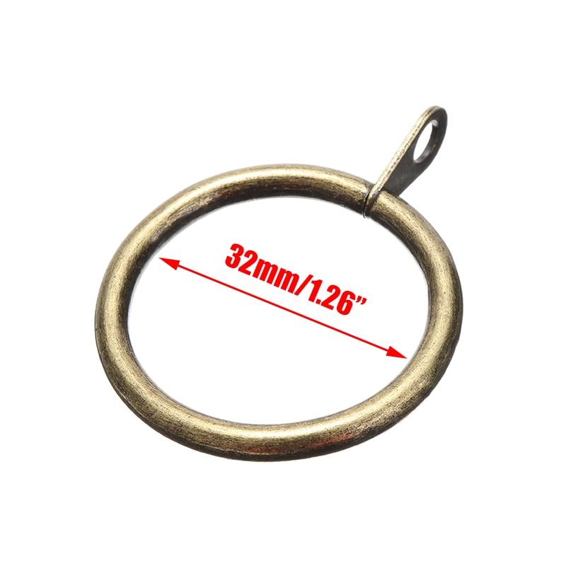 12 Stuks Gordijn Ring Metalen Opknoping Ring Gordijn Clips Gereedschappen Gordijn Haken Home Decor Gordijn Decoratieve Messing/Sliver/zwart