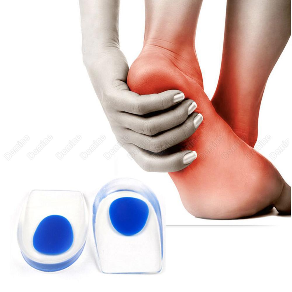 Almohadillas de silicona para el talón para hombre y mujer, zapatos con copa para insertar el talón, alivia el dolor, aumenta la altura, plantilla de Medio Gel