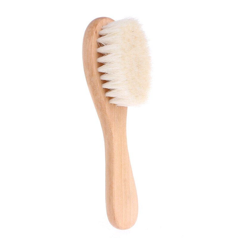 Cepillo para bebé con mango de madera, cepillo para el cabello infantil, masajeador de cabeza