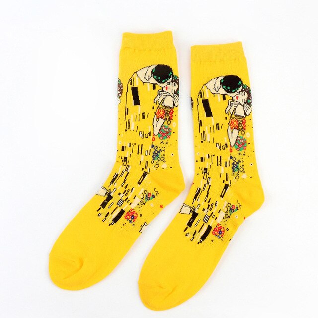 Autumn winter Retro Women Art Van Gogh Mural World Famous Oil Painting Series Female Socks Funny Socks: 11