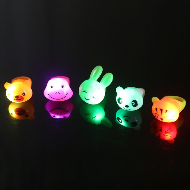 Ootdty Verjaardagsfeestje Gunsten Voor Kinderen Prijzen Knipperende 12 Pack Led Jelly Light Up Ringen Speelgoed Bulk Jongens Meisjes blinky Glow In