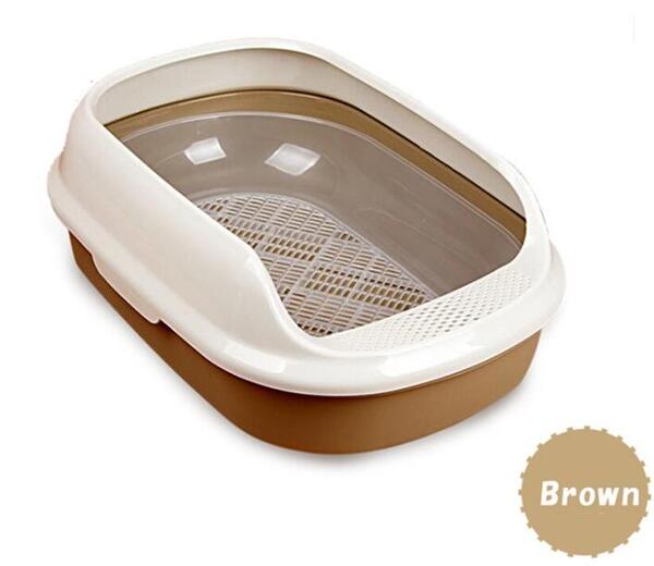 Cat Litter Box Cat Toilet 2or3Layer Pine Litter Bedpans Semi-Closed Anti-splashing Cat Pot Crystal Sand/bentonite/tofu available: Dark Brown / M(3 layer with grid)