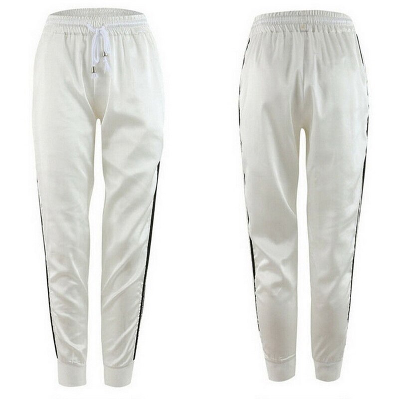 SFIT di sport Delle Donne Ranning Pantaloni Nuovo A Strisce Allentato Pantaloni di yoga Esercizio fitness Da jogging Allenamento Pantaloni all'aperto casuale Tasca: bianca / S