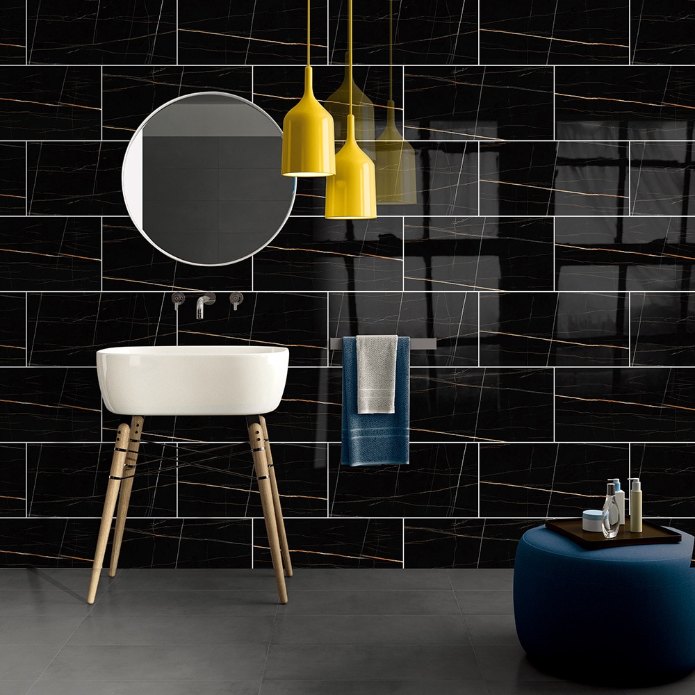 30x60cm Black Marble Wall Stickers Self-Adhesive DIY Waterproof Wallpaper For Bathroom Kitchen Decoration Wall Decal Home Decor