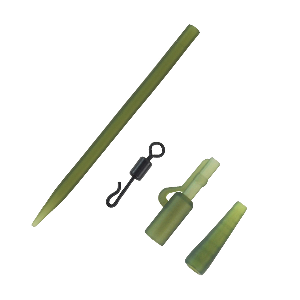 Aparejo de pesca de carpa de 40 piezas, Clips de plomo de seguridad de plástico, cono de goma de cola, manga antienredos, aparejo giratorio de cambio rápido M20