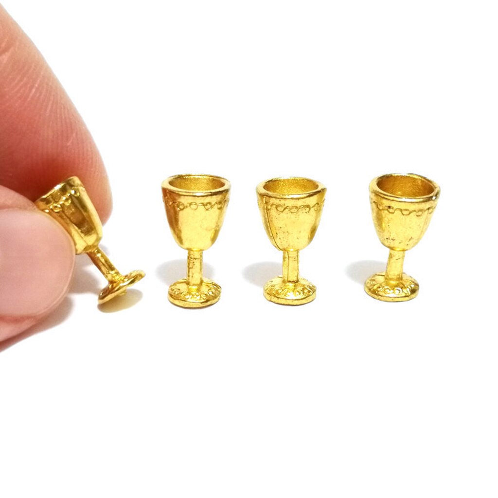 1:12 Scale Dollhouse Accessories,8pcs Miniature Goblet Wine Glasses Champagne Cups Model, Dollhouse Decorations Kit