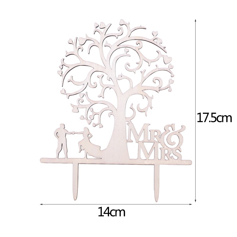 Mr&Mrs Love Just Married Wooden Letters Wedding Cake Topper Wedding Cake Decorations Engagement Party Supplies Cake Insert Cards: B08-1pcs