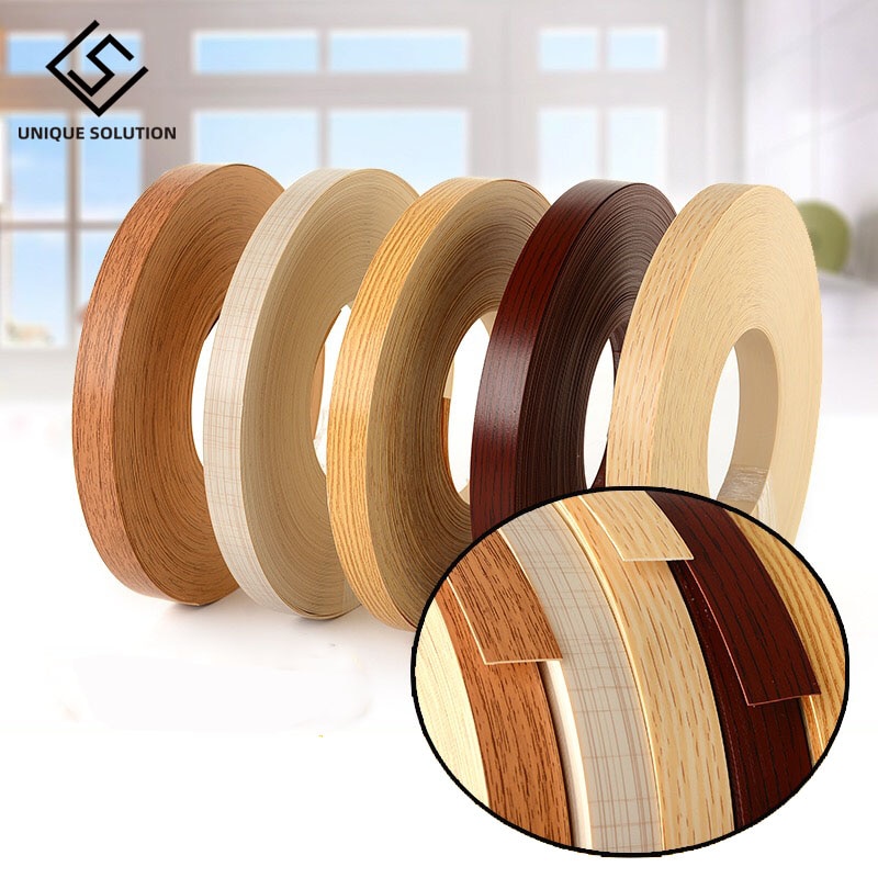 Borde de bandas de PVC decorativo de chapa de madera autoadhesivo de 10M y 2cm para muebles, armarios, mesas de oficina, bordes de superficie de madera