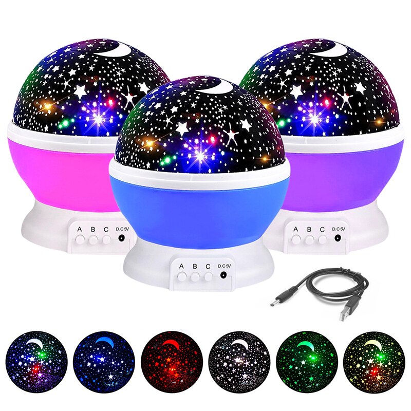 Hemel projector ster maan melkweg nachtlampje voor kinderen kinderkamer decoratie projector roterende kinderkamer nachtlampje led babylamp