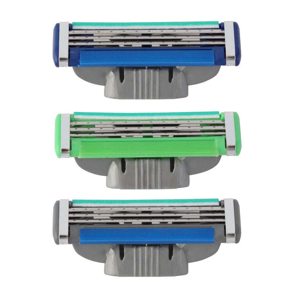 1Pc Razor Men'S Razor Standard 3-Layer Blade Green Head Razor Head 3-Layer Universal Razor Head