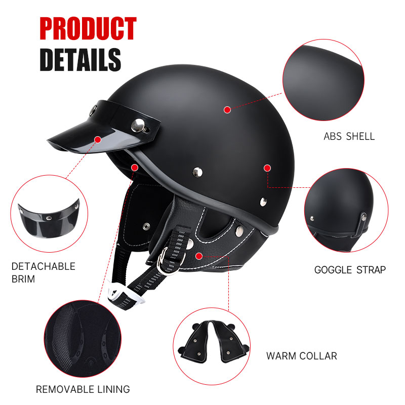Retro Motorcycle Half Helmet Man Women Casco Moto Motocross Safety Cap Four Seasons Japanese Electric Motorbike Open Face Helmet