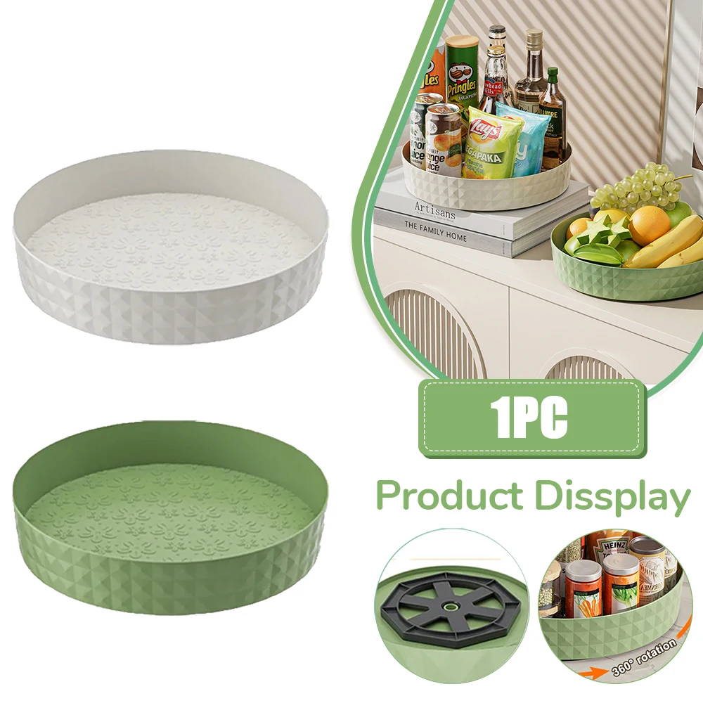 1 Stuk Keuken Opslag Kruidenrek 360 Graden Roterende Kast Organizer Lade Antislip Spice Ronde Rek Plaat Cosmetische Organizer
