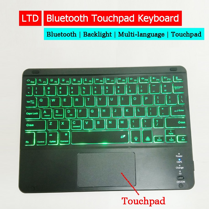 Bluetooth Wireless Keyboard Led Backlight Touchpad Russische Arabisch Thai Hebreeuws Spaans Frans Italiaans Koreaanse Duitse Toetsenbord