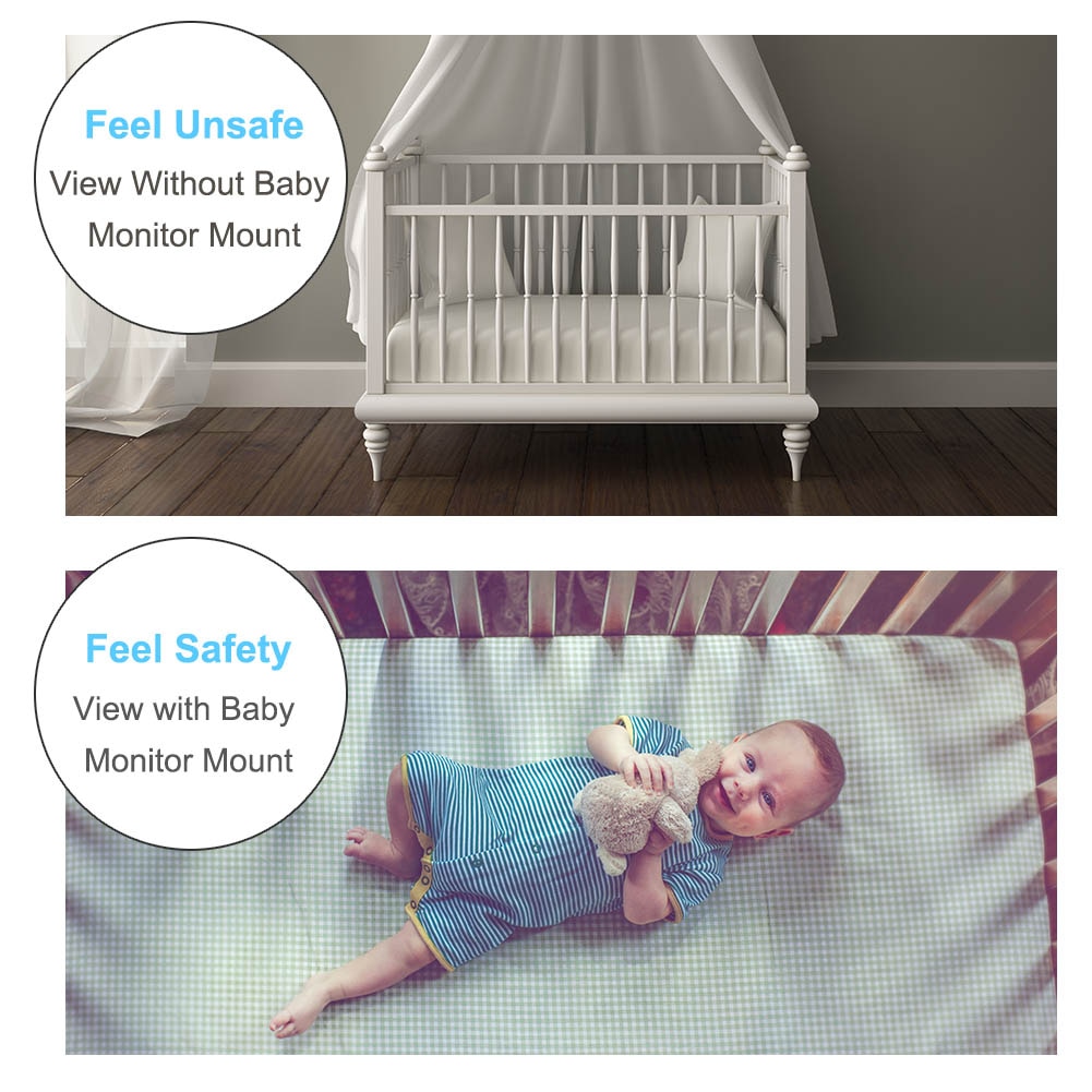 Puseky baby monitor mount 360 grader drejelig stabil kamera mount beslag baby monitor kamera mount stabilisator sort