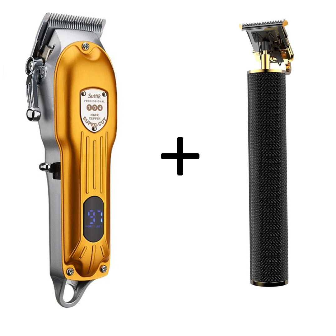 Barber Hair Clipper Trimmer Men Rechargeable Electric Finishing Cutting Machine Beard Shaver Cordless LCD Display