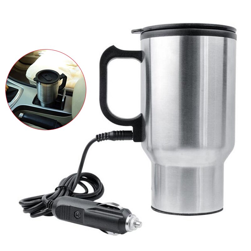 450ml Car Kettle Electric Water Kettle Portable Stainless Steel Cup Thermoses CSL88: Gold