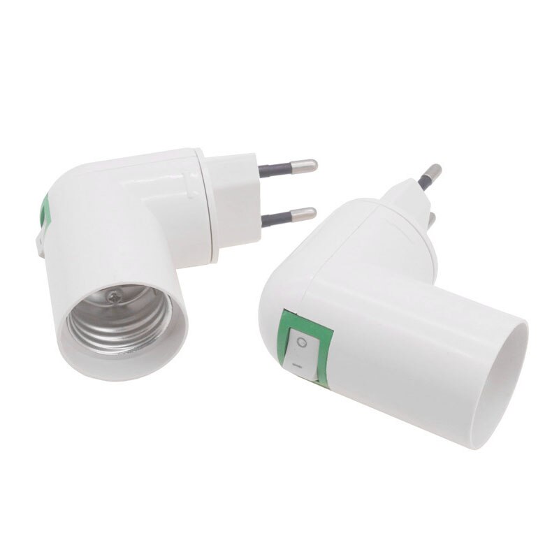 Eu Plug E27 Lamp Base Lamphouder Adapter Converter Socket AC220-230V 360 Graden Gedraaid Met Een Schakelaar Verlichting Accessoires