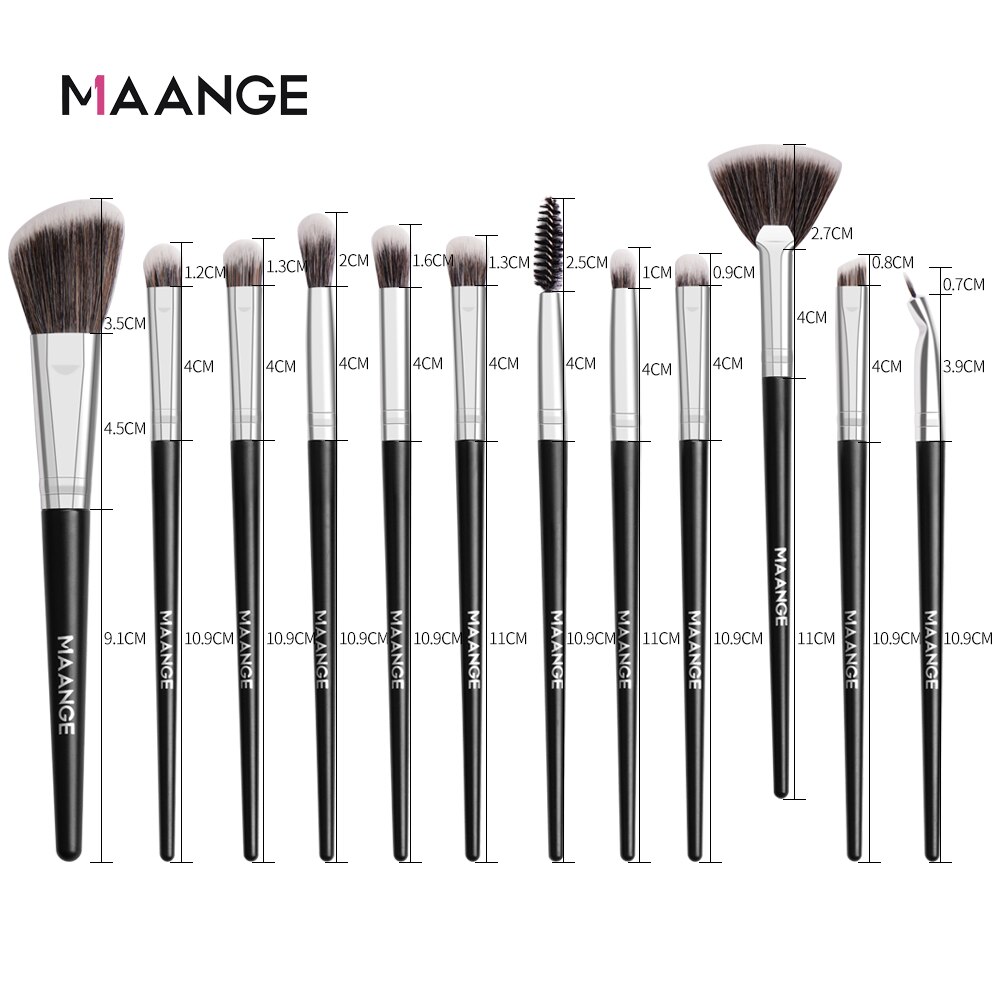MAANGE – ensemble de pinceaux de maquillage professionnels noirs, fard à paupières, Eyeliner, mélange, correcteur, bon marché, Kit de maquillage complet avec boîte
