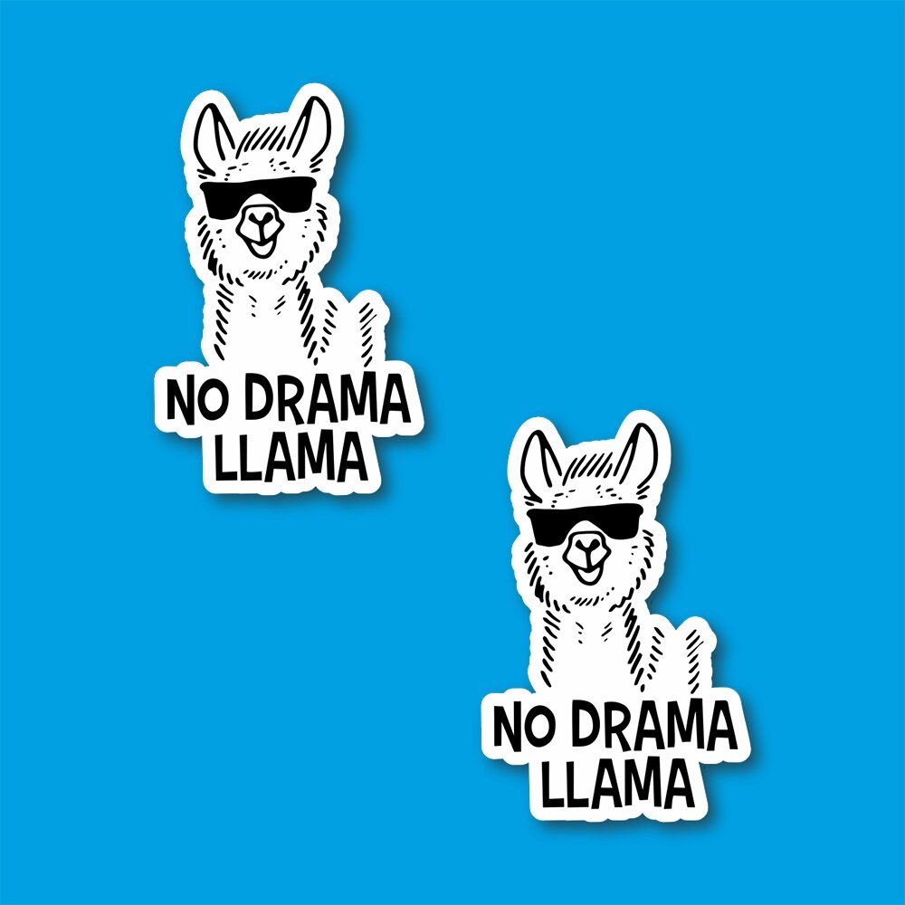 Geen Lrama Lama Laptop En Telefoon Sticker-Decal Max.5cm 2'li Set